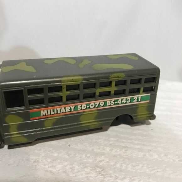 Vintage USA Military Toy Vehicles Set Of 3 Tank Motorcycle & Bus - Picture 9 of 16